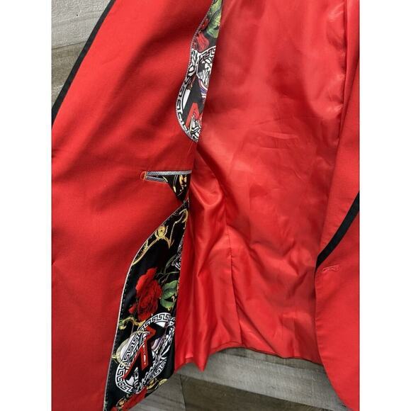 Insomnia Men’s One Button Red And Black Blazer Medium Sports Coat Sz 44S - Picture 5 of 8